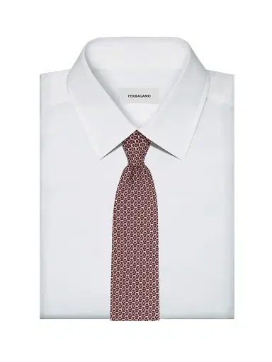 Ferragamo Men's Gancini Silk Tie - Vinaccia | Thumbnail 2