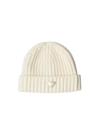 Prada Women's Wool Beanie - Cream Beige | Thumbnail 1