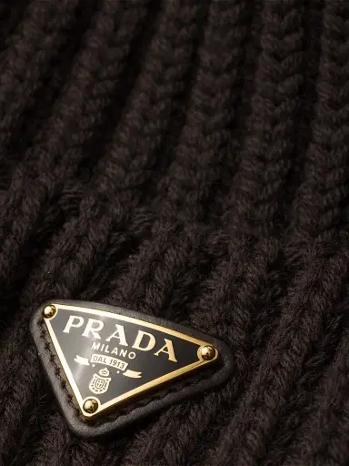 Prada Women's Wool Beanie - Dark Brown - Size Large | Thumbnail 2