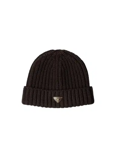 Prada Women's Wool Beanie - Dark Brown - Size Large | Thumbnail 1