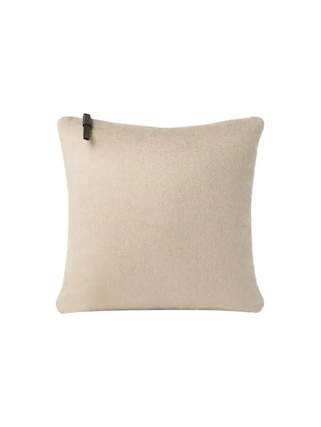 Brunello Cucinelli Double Cashmere Beaver Cloth Cushion with Shiny Zipper Pull - Sand