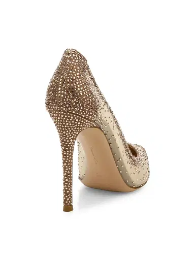 Gianvito Rossi Women's Rania Crystal-Embellished Mesh Pumps - Medium Pink | Thumbnail 2