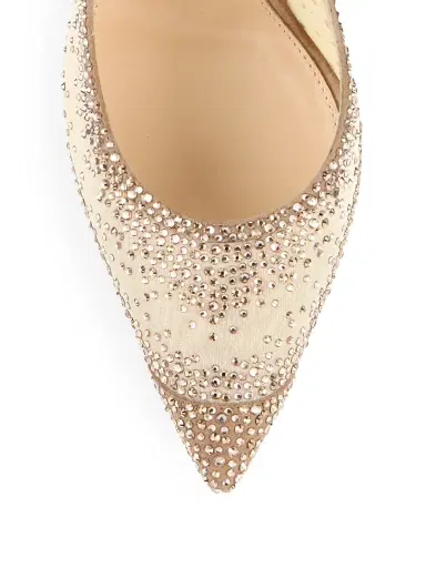 Gianvito Rossi Women's Rania Crystal-Embellished Mesh Pumps - Medium Pink | Thumbnail 3