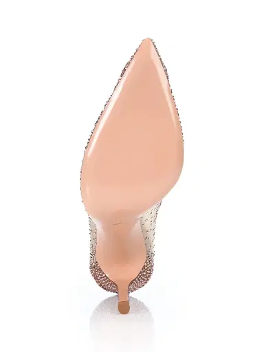 Gianvito Rossi Women's Rania Crystal-Embellished Mesh Pumps - Medium Pink | Thumbnail 5