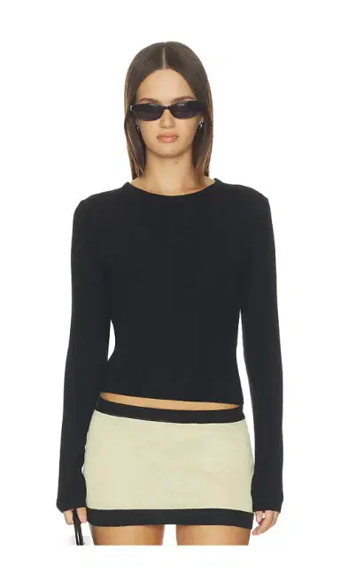 Elodie the Label Noir Lace Back Ribbed Top | Thumbnail 2