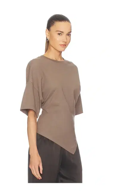 Enza Costa Supima Structured Jersey Assymetrical Tee | Thumbnail 2 Enza Costa Supima Structured Jersey Assymetrical Tee | Thumbnail 2