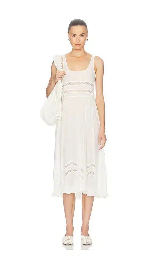 Free People X Intimately Voile And Lace Midi Dress