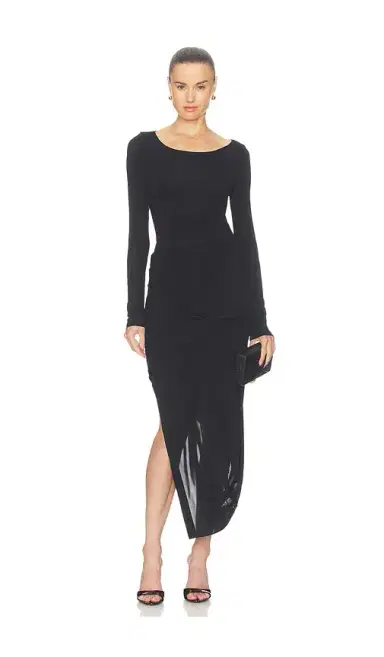 Helmut Lang Drape Long Sleeve Dress | Thumbnail 1