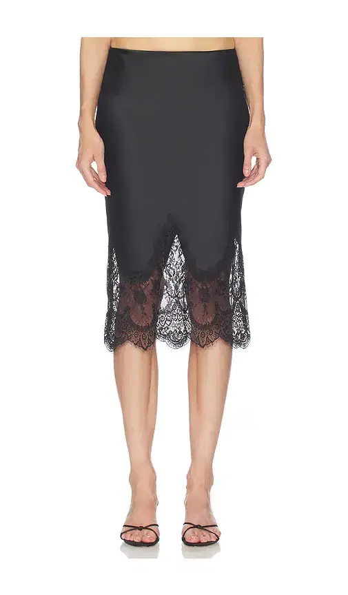 Norma Kamali Bias Half Slip Skirt With Lace