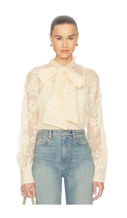 Zimmermann Valiant Lace Pussybow Blouse