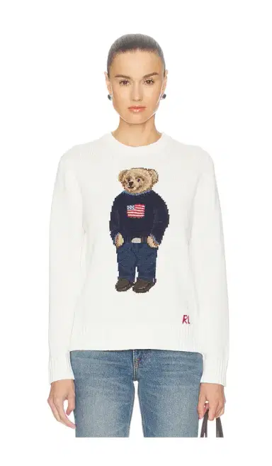 Polo Ralph Lauren Linen Bear Sweater Long Sleeve Pullover | Thumbnail 1
