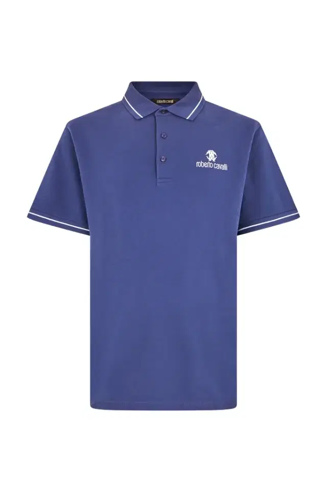 Roberto Cavalli Blue Polo Shirt With Logo