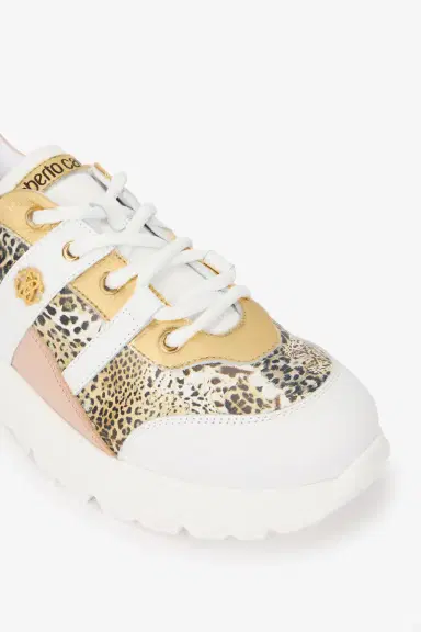 Roberto Cavalli White And Jaguar Sneakers With Logo | Thumbnail 5