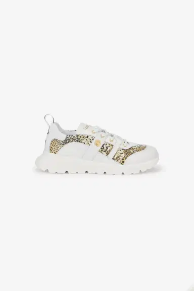 Roberto Cavalli White And Jaguar Sneakers With Logo | Thumbnail 2