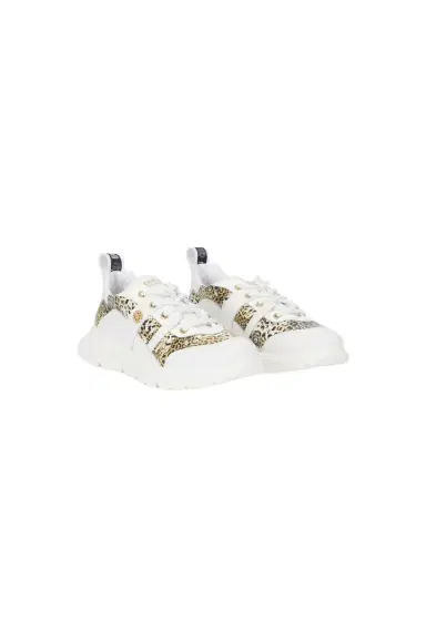 Roberto Cavalli White And Jaguar Sneakers With Logo | Thumbnail 1