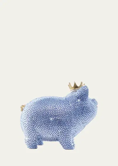 Jay Strongwater Baby Blue Piggy Bank w/ Crown | Thumbnail 4