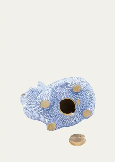 Jay Strongwater Baby Blue Piggy Bank w/ Crown | Thumbnail 5