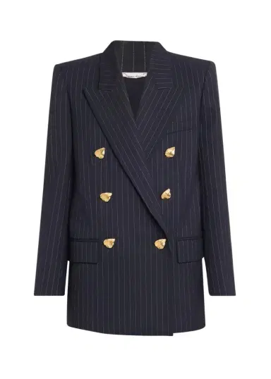 Oscar de la Renta Pinstripe Tailoring Jacket with Gold-Tone Buttons | Thumbnail 1
