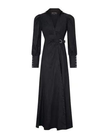 Aqua Blu Australia Celine French Linen Wrap Maxi Dress | Thumbnail 1