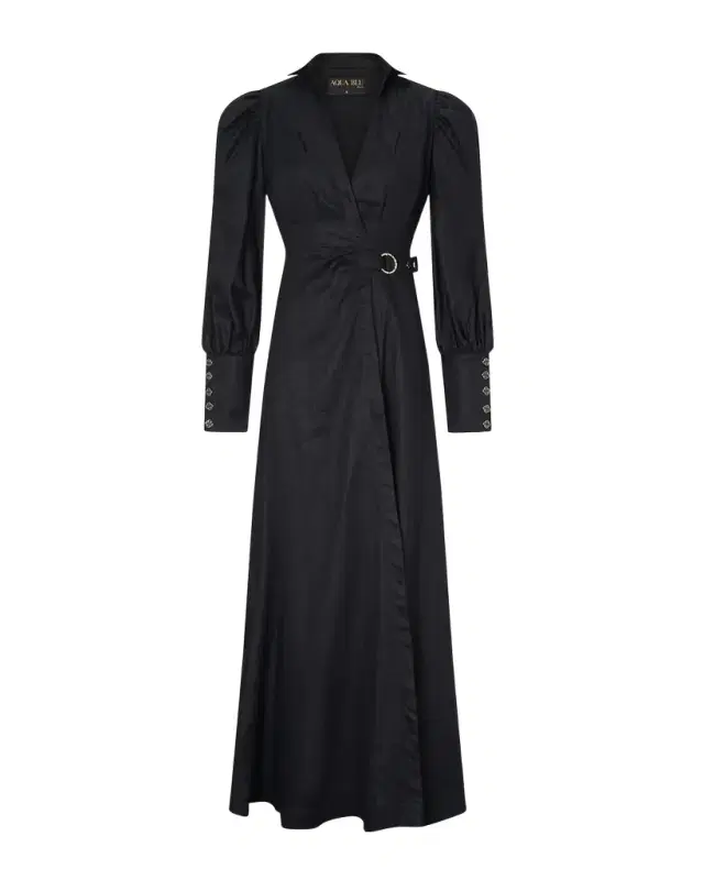Aqua Blu Australia Celine French Linen Wrap Maxi Dress
