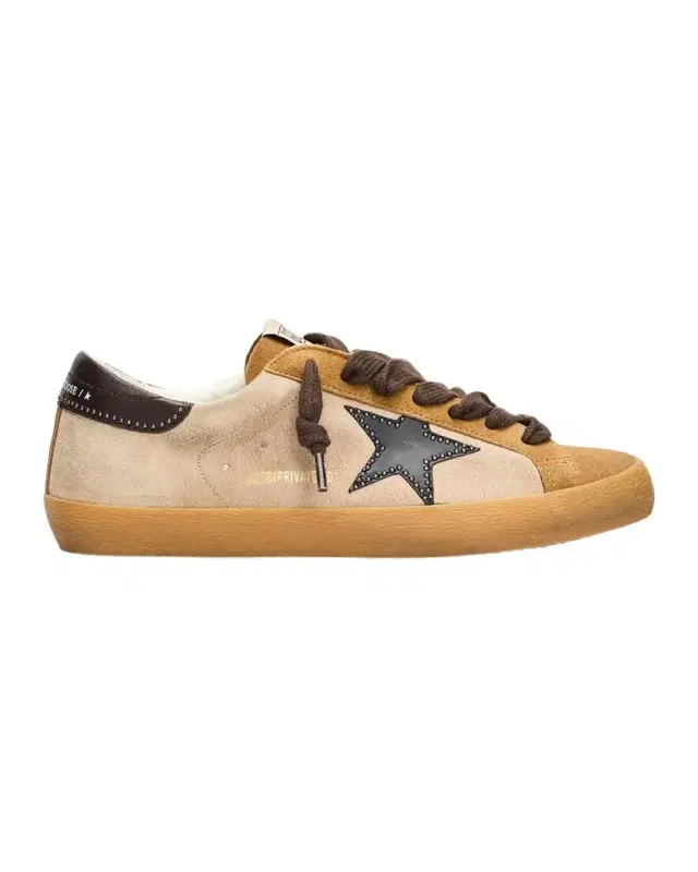 Golden Goose Men 's Super-Star Suede Studded Leather Low-Top Sneakers