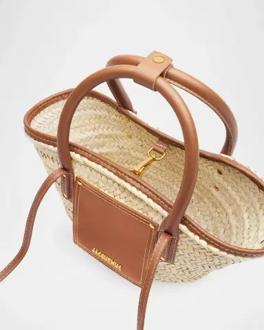 Jacquemus Logo Palm Straw Tote Bag | Thumbnail 3