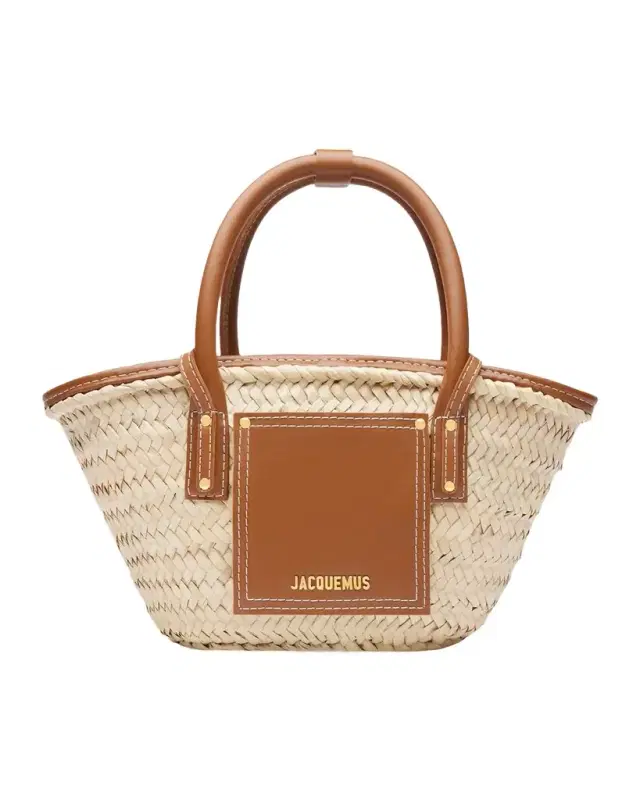 Jacquemus Logo Palm Straw Tote Bag