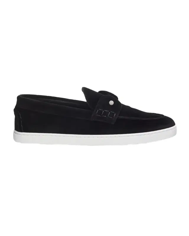 Christian Louboutin Men's Chambeliboat Night Strass Velvet Boat Shoes