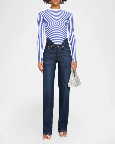 Jean Paul Gaultier The Blue Target Jersey Long-Sleeve Top | Thumbnail 2