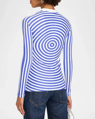 Jean Paul Gaultier The Blue Target Jersey Long-Sleeve Top | Thumbnail 3