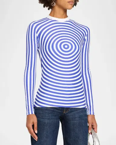 Jean Paul Gaultier The Blue Target Jersey Long-Sleeve Top | Thumbnail 4