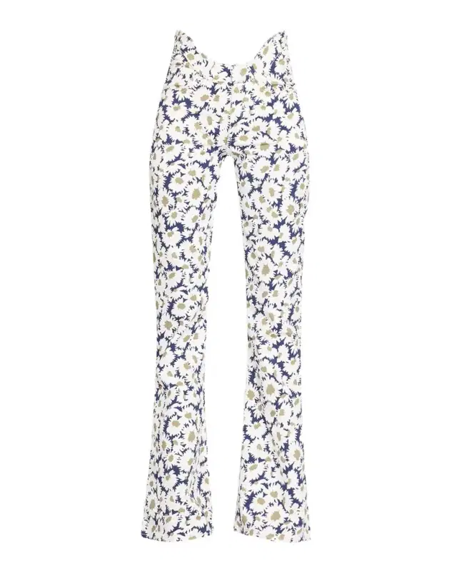 Jean Paul Gaultier Arched Waist Floral Flare Jeans