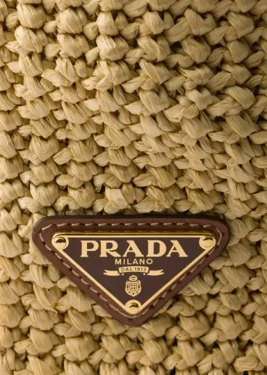 Prada Crochet Raffia Tote Bag | Thumbnail 4
