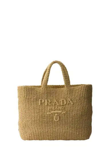 Prada Crochet Raffia Tote Bag | Thumbnail 1