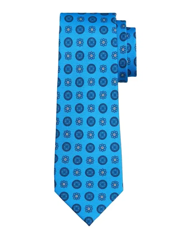 Kiton Men's Silk Floral Medallion 7-Fold Tie