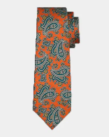 Kiton Men's Silk Paisley 7-Fold Tie | Thumbnail 2
