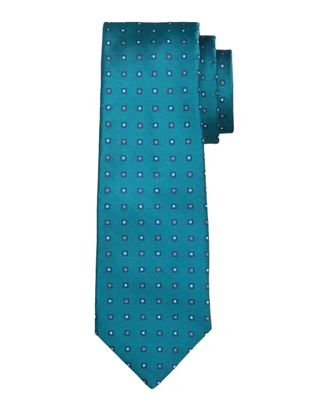 Kiton Men's Silk Micro-Geometric 7-Fold Tie