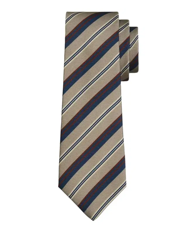 Kiton Men's Silk Variegated Stripe 7-Fold Tie