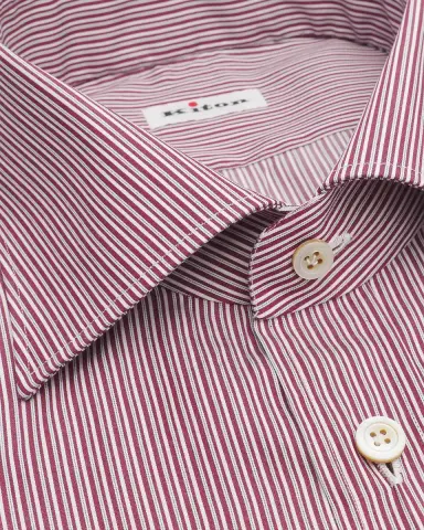 Kiton Men's Striped Cotton Shirt | Thumbnail 2