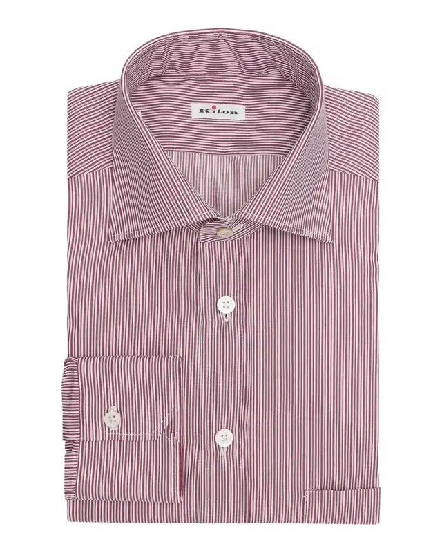 Kiton Men's Striped Cotton Shirt