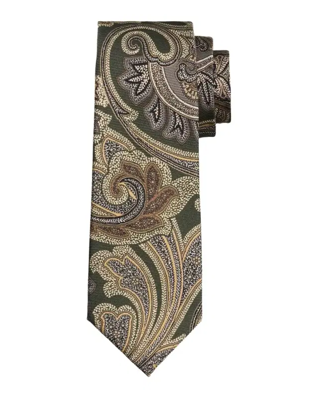 Kiton Men's Silk Maxi-Paisley 7-Fold Tie