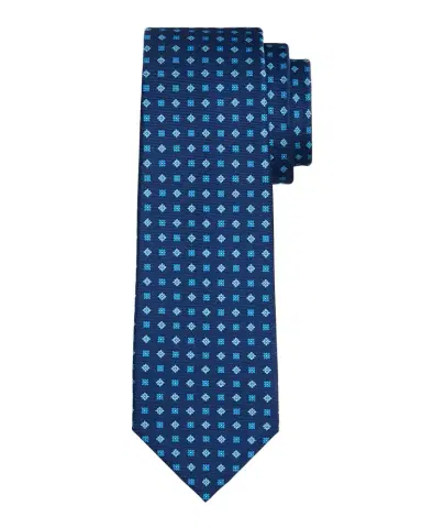 Kiton Men's Silk Micro-Geometric 7-Fold Tie | Thumbnail 1