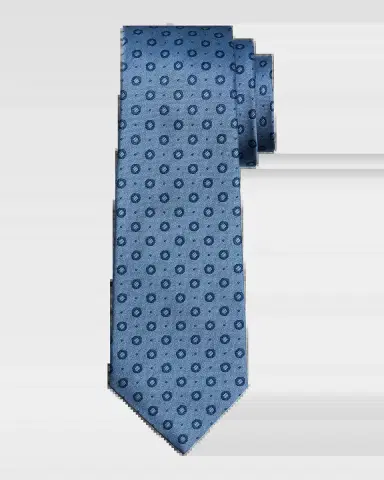 Kiton Men's Silk Woven Circles 7-Fold Tie | Thumbnail 2