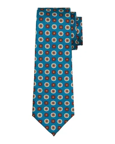 Kiton Men's Silk Geometric Floral 7-Fold Tie | Thumbnail 1