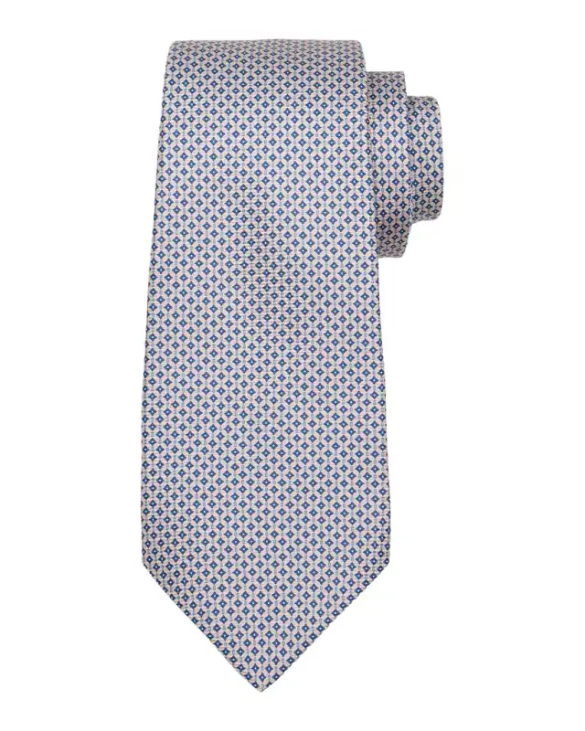 Men's Silk Micro-Geometric 7-Fold Tie Men's Silk Micro-Geometric 7-Fold Tie