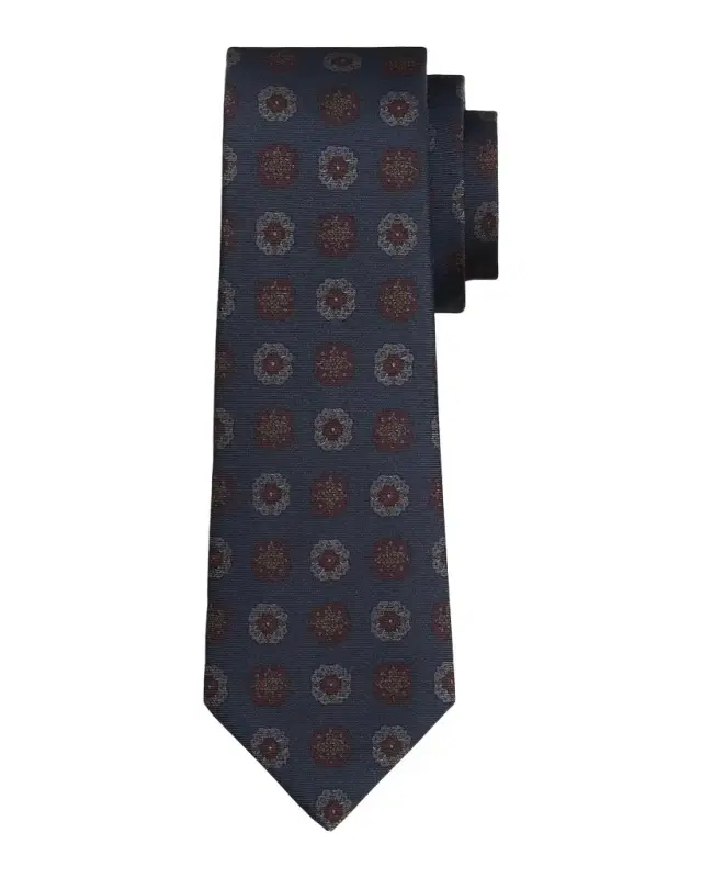 Kiton Men's Silk Medallion 7-Fold Tie