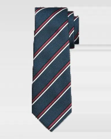 Kiton Men's Silk Pinstripe Jacquard 7-Fold Tie | Thumbnail 2 Kiton Men's Silk Pinstripe Jacquard 7-Fold Tie | Thumbnail 2