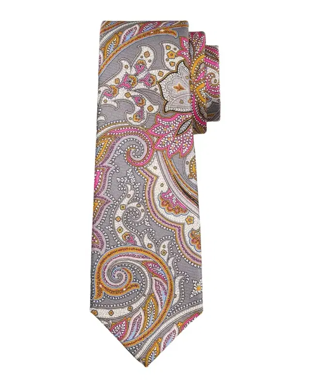 Men's Silk Maxi-Paisley 7-Fold Tie