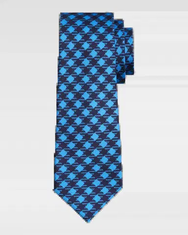Kiton Men's Silk Gingham 7-Fold Tie | Thumbnail 2 Kiton Men's Silk Gingham 7-Fold Tie | Thumbnail 2