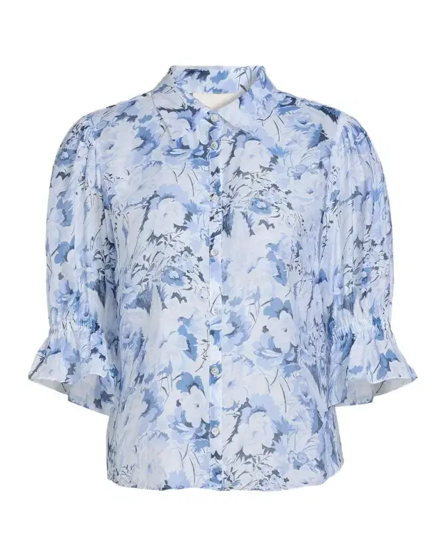 Cinq à Sept Heirloom Petal Button-Front Blouse
